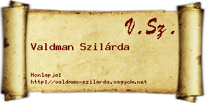 Valdman Szilárda névjegykártya